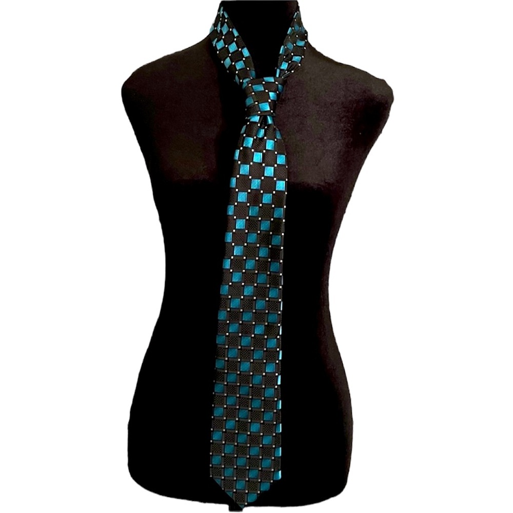 Mens Necktie Black and Blue